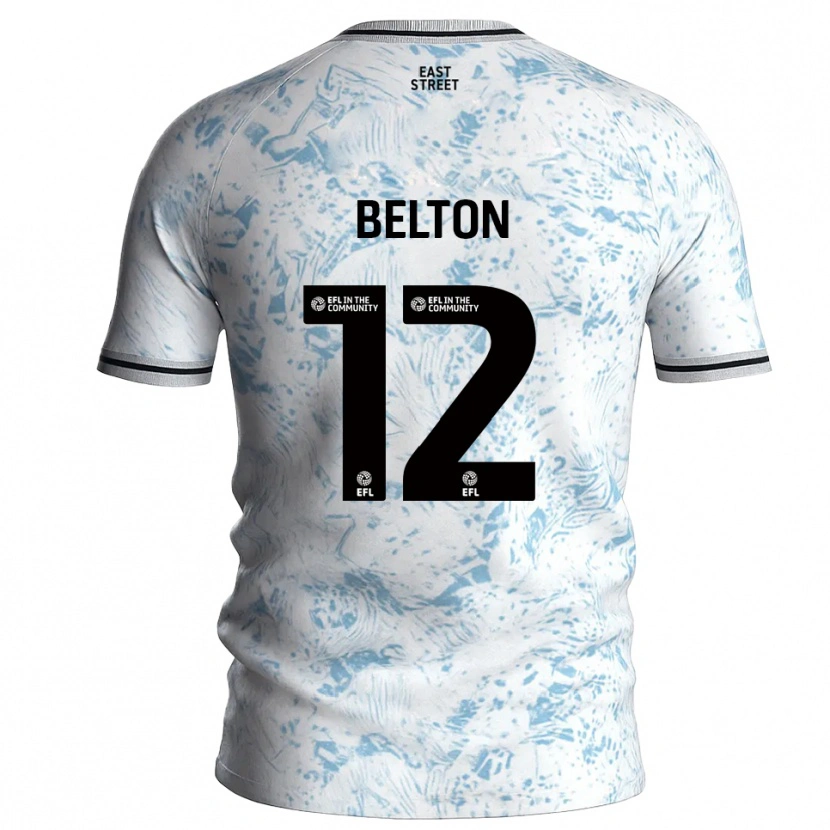 Danxen Kinder Jack Belton #12 Weiß Himmelblau Auswärtstrikot Trikot 2025/26 T-Shirt Österreich