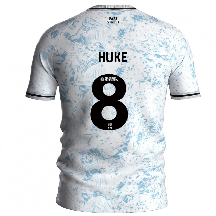 Danxen Kinder Ryan Huke #8 Weiß Himmelblau Auswärtstrikot Trikot 2025/26 T-Shirt Österreich