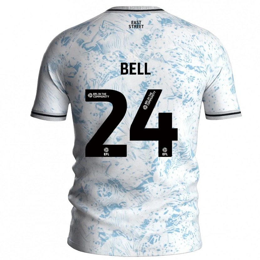 Danxen Kinder Taylor Bell #24 Weiß Himmelblau Auswärtstrikot Trikot 2025/26 T-Shirt Österreich