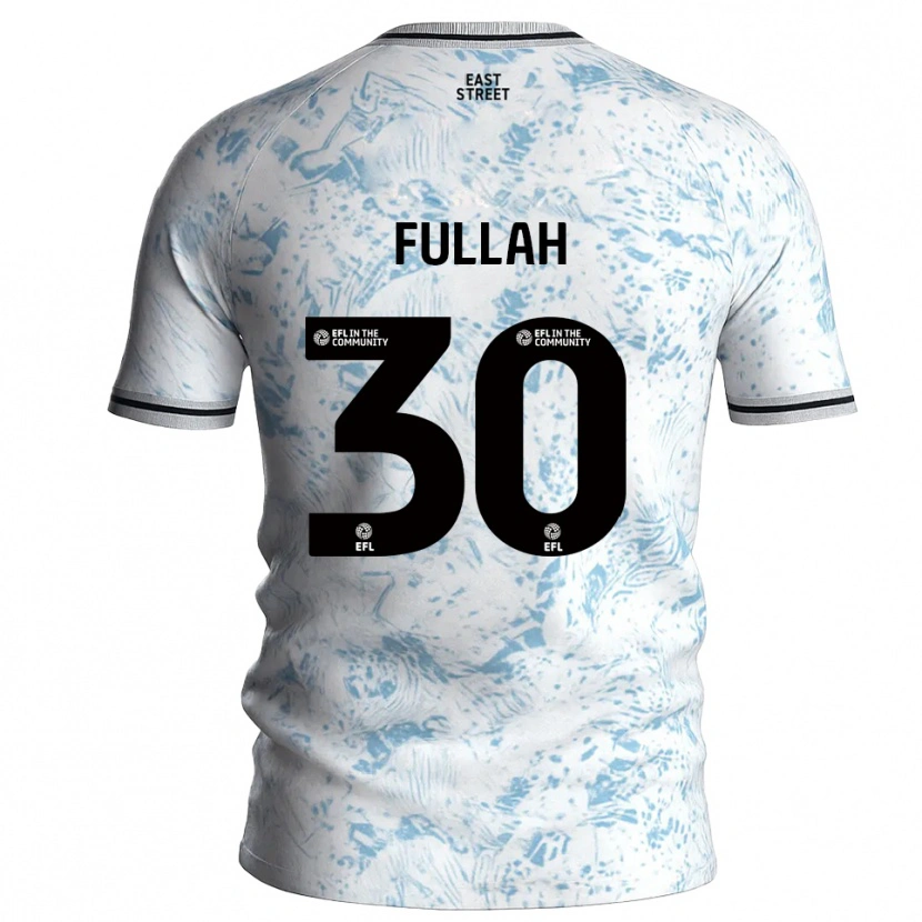 Danxen Kinder Ibrahim Fullah #30 Weiß Himmelblau Auswärtstrikot Trikot 2025/26 T-Shirt Österreich