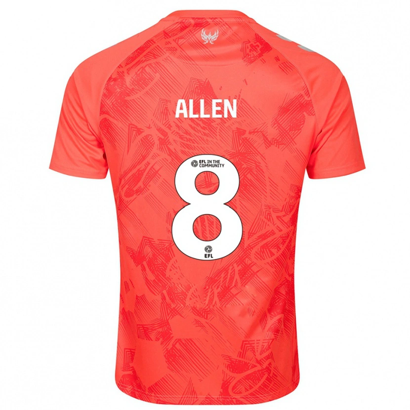 Danxen Kinder Jamie Allen #8 Orange Weiß Auswärtstrikot Trikot 2025/26 T-Shirt Österreich