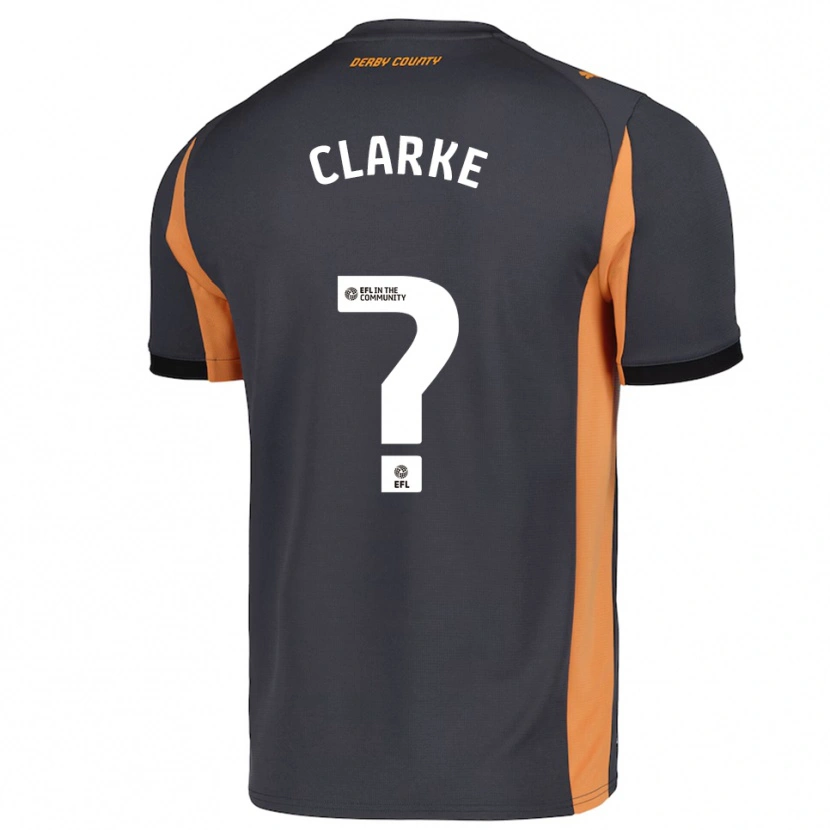 Danxen Kinder Kieran Clarke #0 Grau Orange Schwarz Auswärtstrikot Trikot 2025/26 T-Shirt Österreich