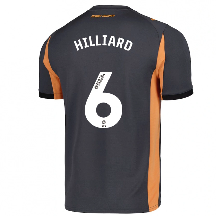 Danxen Kinder Ella Hilliard #6 Grau Orange Schwarz Auswärtstrikot Trikot 2025/26 T-Shirt Österreich