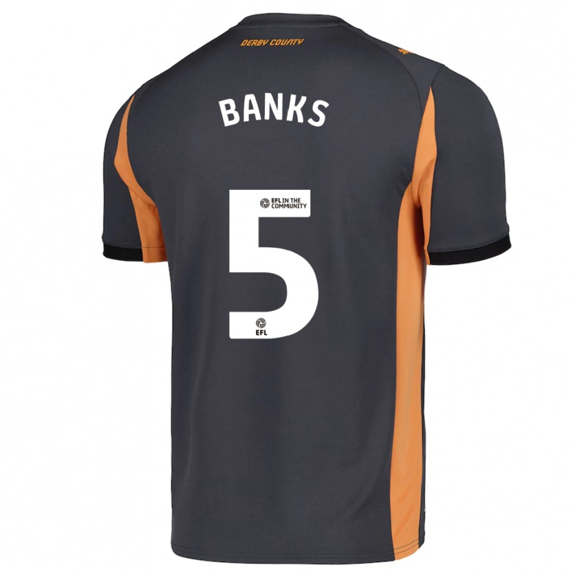 Danxen Kinder Luke Banks #5 Grau Orange Schwarz Auswärtstrikot Trikot 2025/26 T-Shirt Österreich