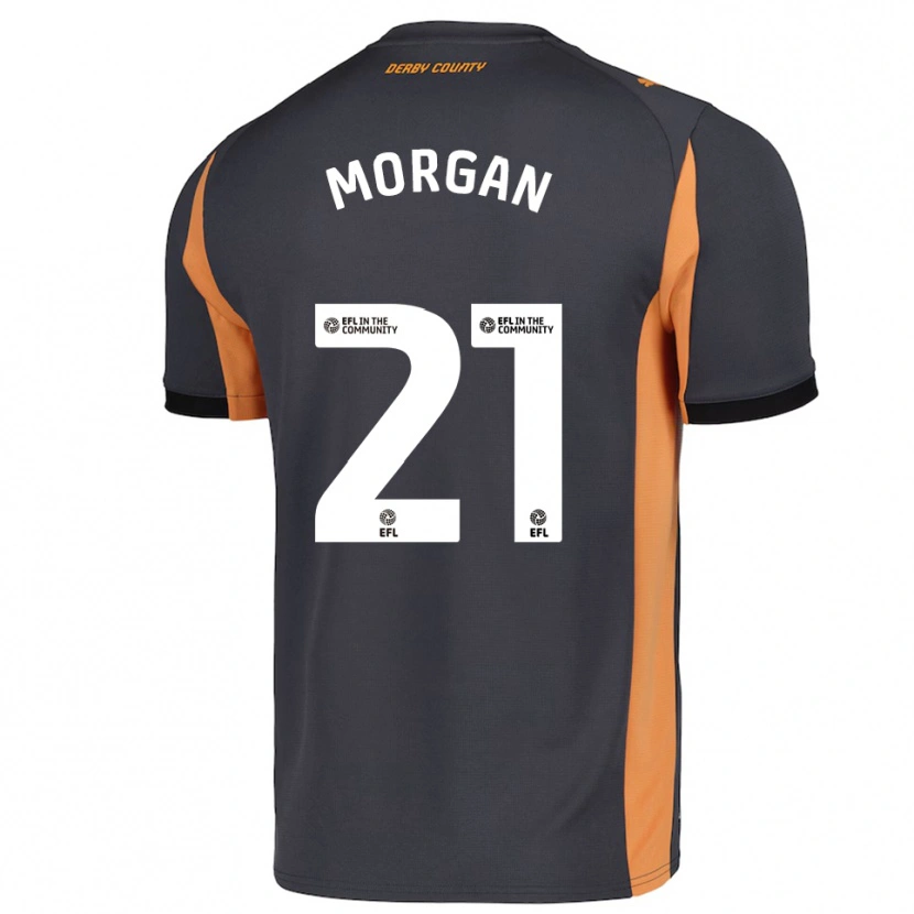 Danxen Kinder Sarah Morgan #21 Grau Orange Schwarz Auswärtstrikot Trikot 2025/26 T-Shirt Österreich