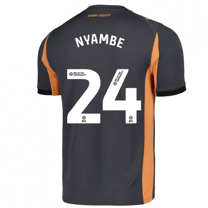 Danxen Kinder Ryan Nyambe #24 Grau Orange Schwarz Auswärtstrikot Trikot 2025/26 T-Shirt Österreich