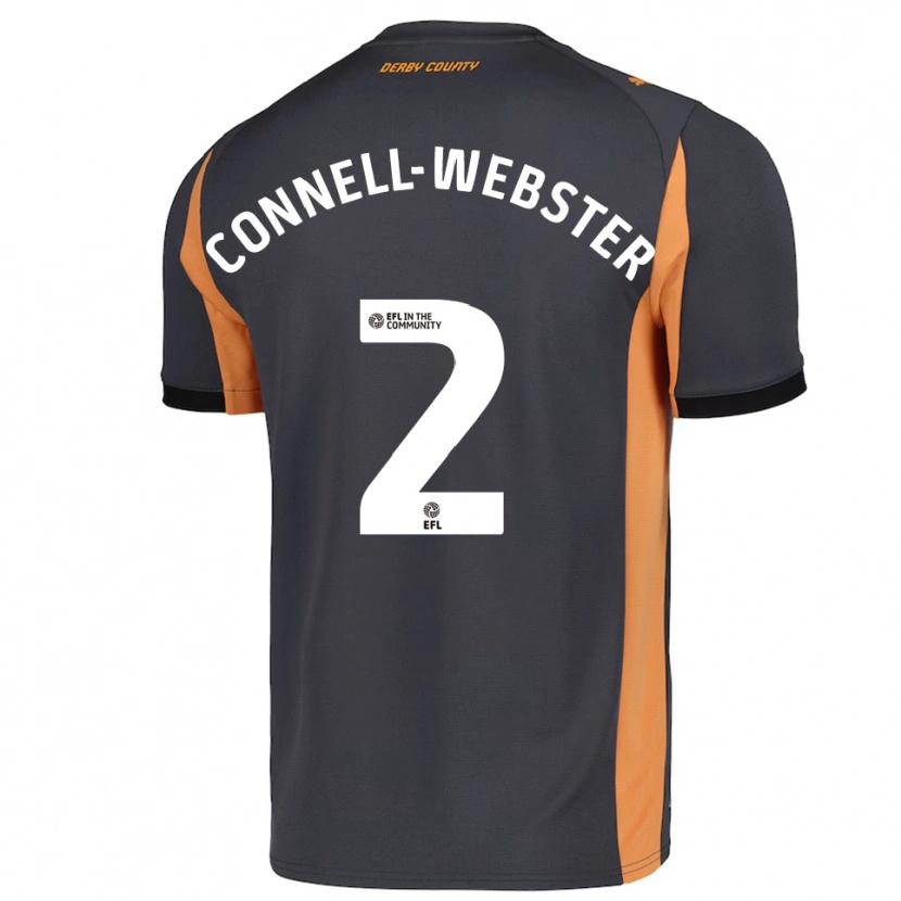 Danxen Kinder Braidy Connell-Webster #2 Grau Orange Schwarz Auswärtstrikot Trikot 2025/26 T-Shirt Österreich