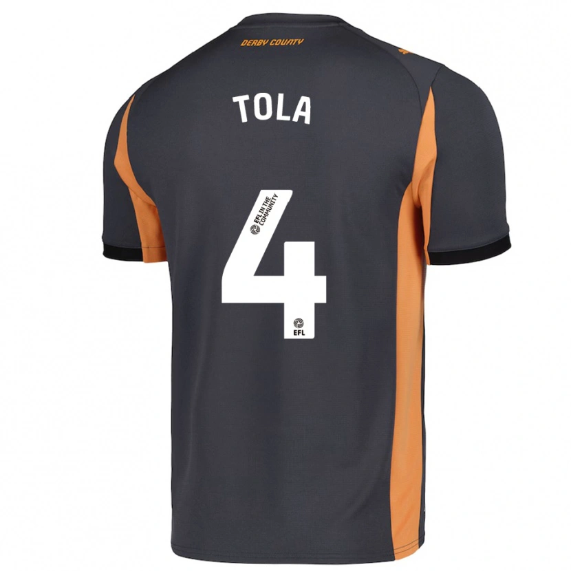 Danxen Kinder Marsel Tola #4 Grau Orange Schwarz Auswärtstrikot Trikot 2025/26 T-Shirt Österreich