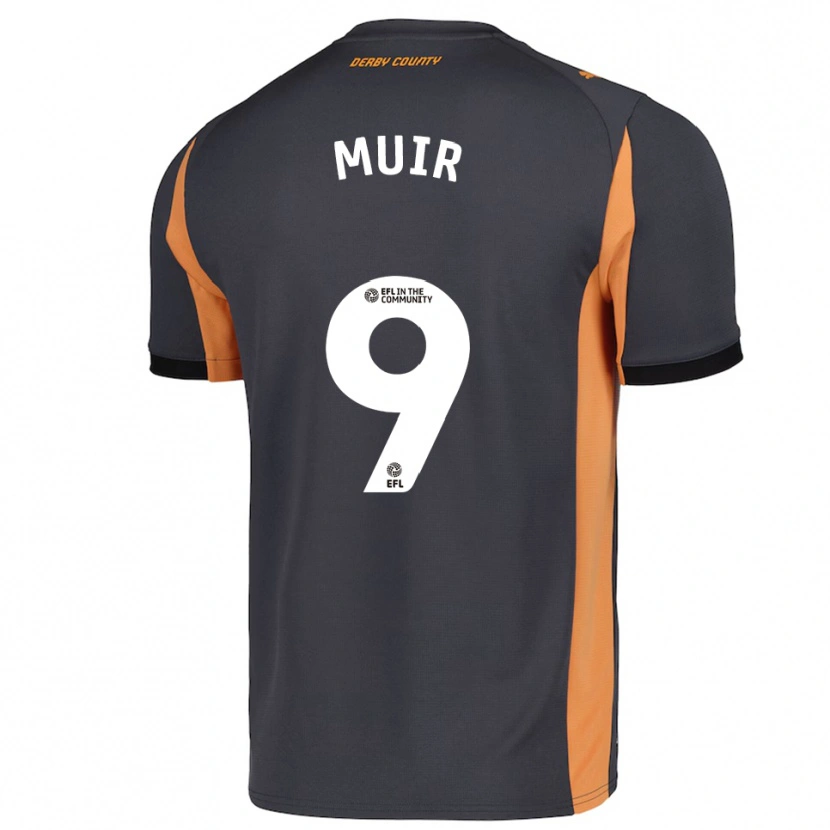 Danxen Kinder Chene Muir #9 Grau Orange Schwarz Auswärtstrikot Trikot 2025/26 T-Shirt Österreich