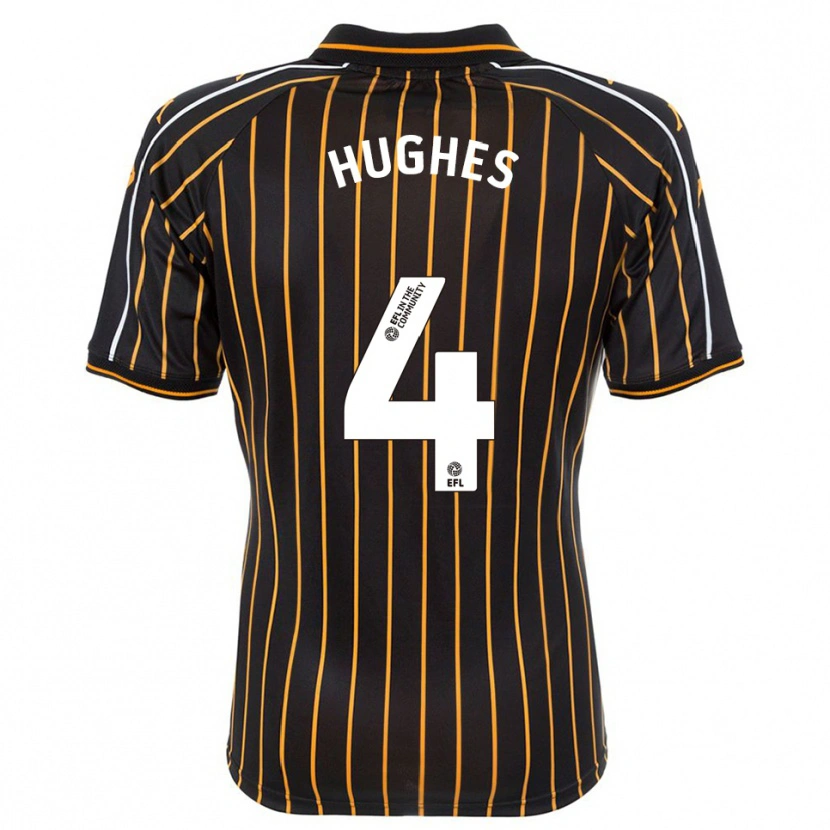 Danxen Kinder Charlie Hughes #4 Weiß Schwarz Auswärtstrikot Trikot 2025/26 T-Shirt Österreich