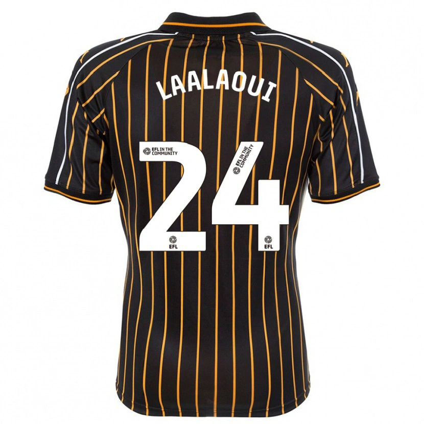 Danxen Kinder Reda Laalaoui #24 Weiß Schwarz Auswärtstrikot Trikot 2025/26 T-Shirt Österreich