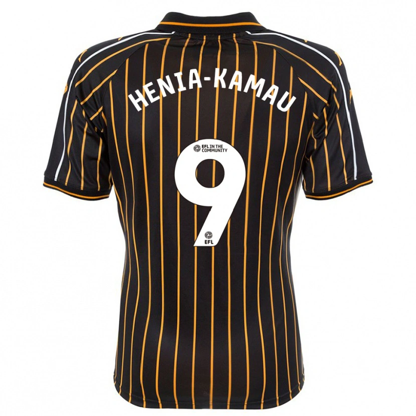 Danxen Kinder Sammy Henia-Kamau #9 Weiß Schwarz Auswärtstrikot Trikot 2025/26 T-Shirt Österreich
