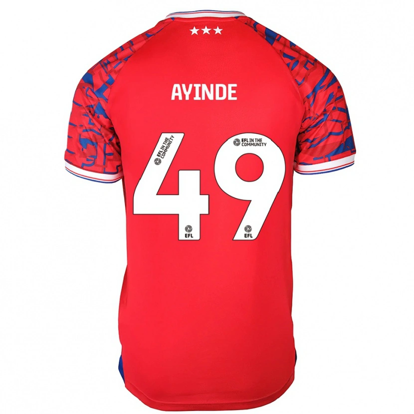 Danxen Kinder Leon Ayinde #49 Rot Blau Auswärtstrikot Trikot 2025/26 T-Shirt Österreich