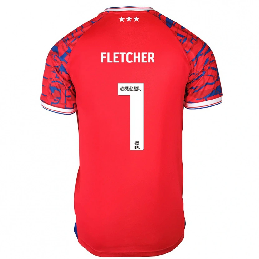 Danxen Kinder William Fletcher #1 Rot Blau Auswärtstrikot Trikot 2025/26 T-Shirt Österreich