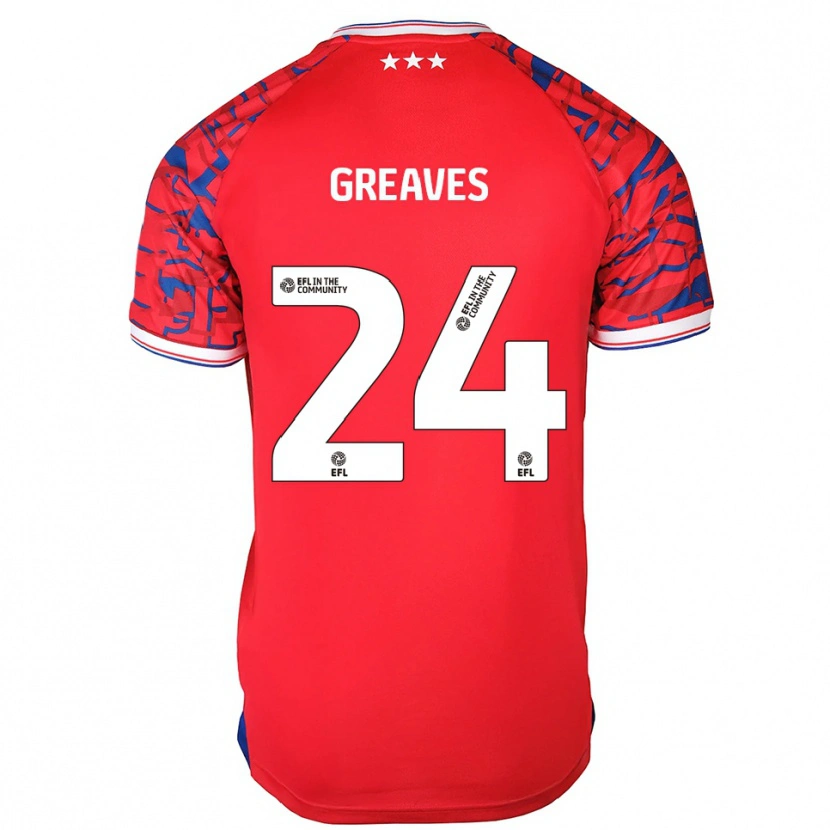 Danxen Kinder Jacob Greaves #24 Rot Blau Auswärtstrikot Trikot 2025/26 T-Shirt Österreich