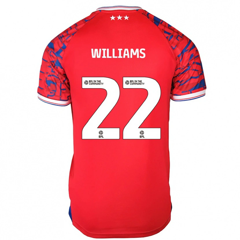 Danxen Kinder Evie Williams #22 Rot Blau Auswärtstrikot Trikot 2025/26 T-Shirt Österreich