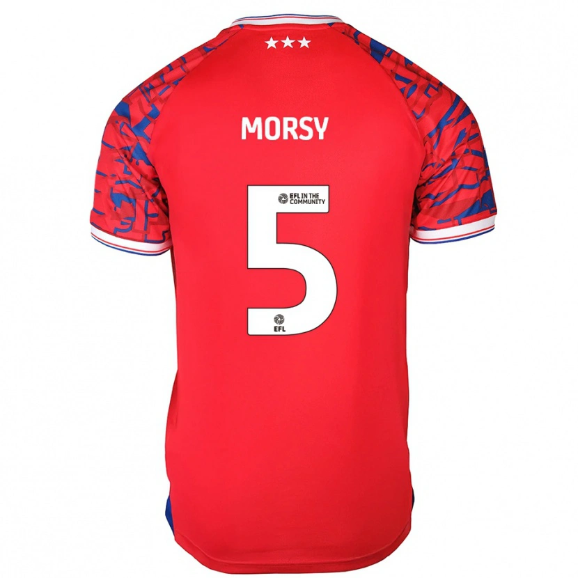 Danxen Kinder Samy Morsy #5 Rot Blau Auswärtstrikot Trikot 2025/26 T-Shirt Österreich