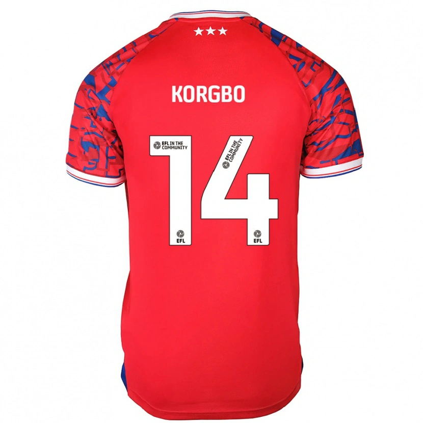 Danxen Kinder Kelvin Korgbo #14 Rot Blau Auswärtstrikot Trikot 2025/26 T-Shirt Österreich