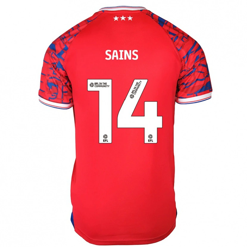 Danxen Kinder Bobby Sains #14 Rot Blau Auswärtstrikot Trikot 2025/26 T-Shirt Österreich
