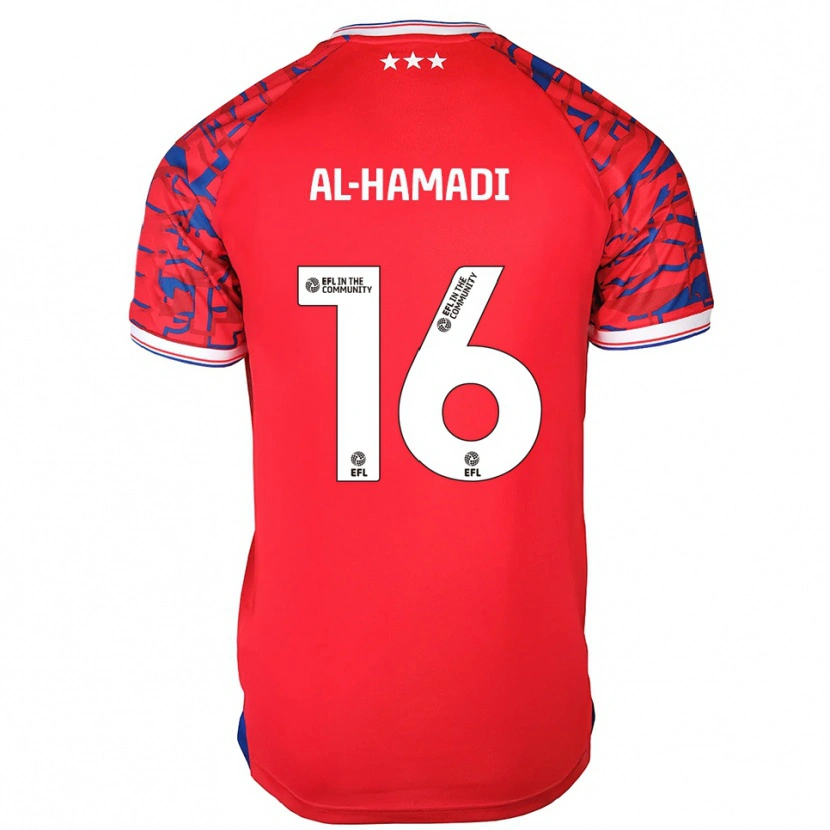 Danxen Kinder Ali Al-Hamadi #16 Rot Blau Auswärtstrikot Trikot 2025/26 T-Shirt Österreich