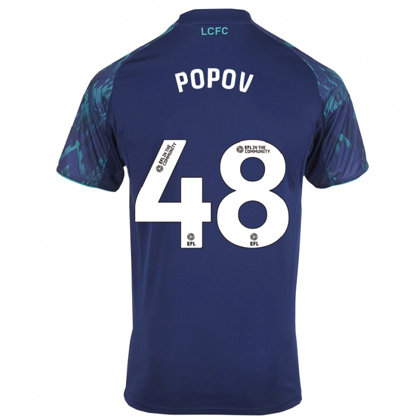 Danxen Kinder Chris Popov #48 Marinegrün Weiß Auswärtstrikot Trikot 2025/26 T-Shirt Österreich
