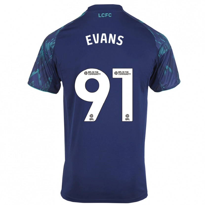 Danxen Kinder Jake Evans #91 Marinegrün Weiß Auswärtstrikot Trikot 2025/26 T-Shirt Österreich