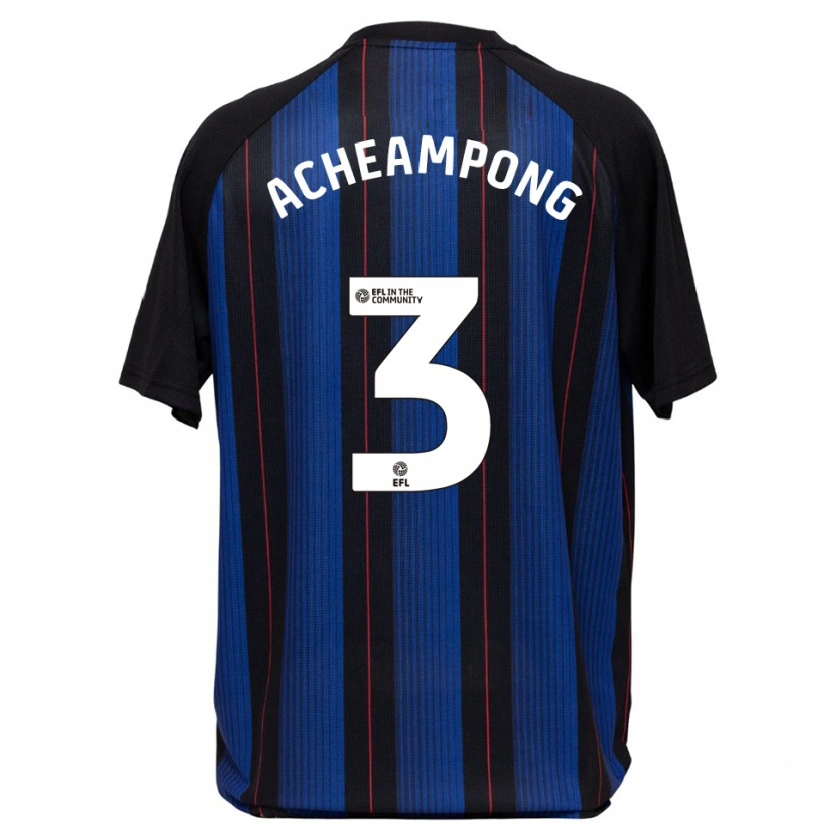 Danxen Kinder Prince Acheampong #3 Blau Schwarz Auswärtstrikot Trikot 2025/26 T-Shirt Österreich