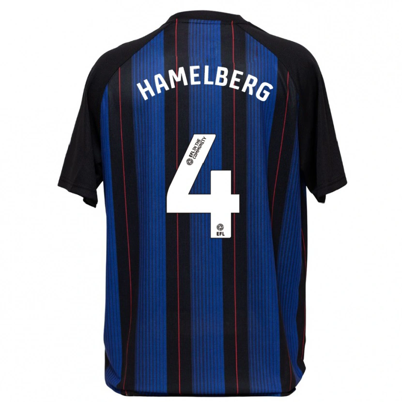 Danxen Kinder Eric Hamelberg #4 Blau Schwarz Auswärtstrikot Trikot 2025/26 T-Shirt Österreich