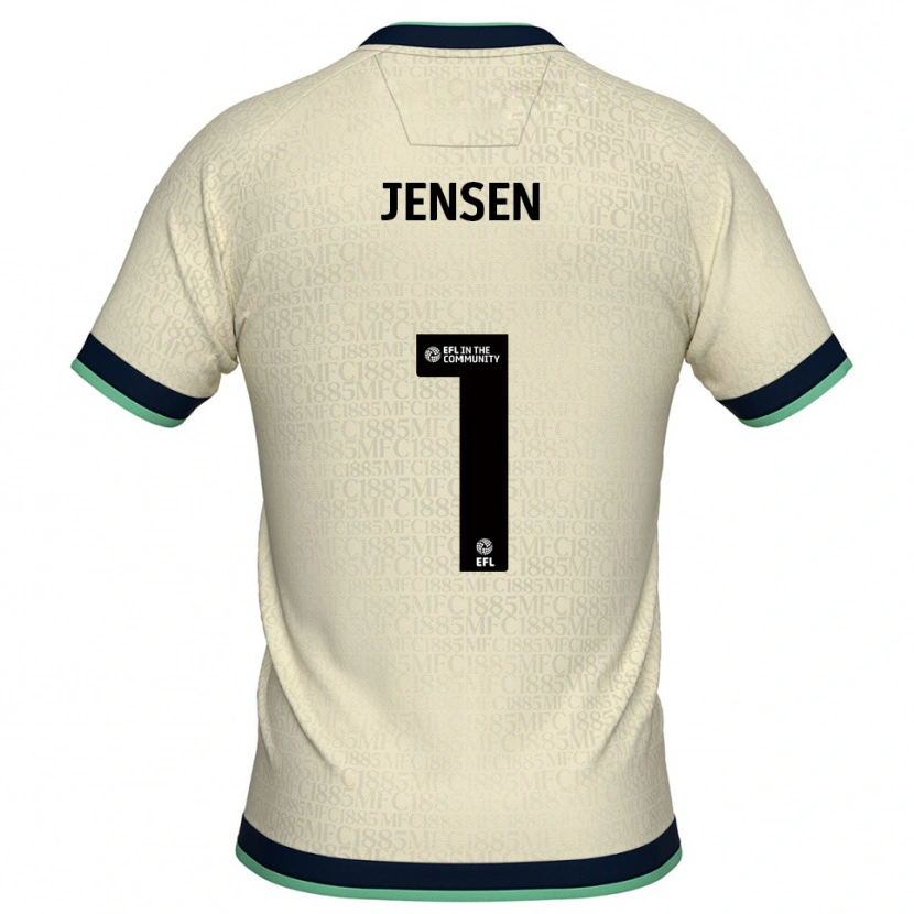 Danxen Kinder Lukas Jensen #1 Champagner Marine Auswärtstrikot Trikot 2025/26 T-Shirt Österreich
