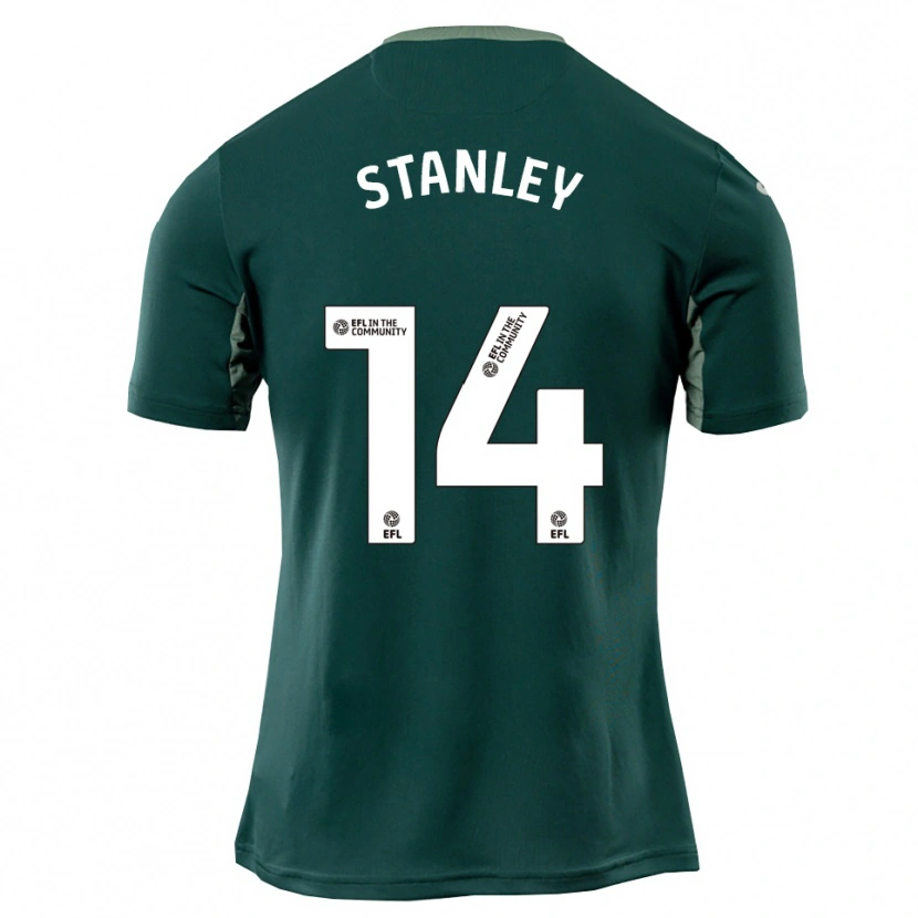 Danxen Kinder Kathryn Stanley #14 Grün Weiß Lila Auswärtstrikot Trikot 2025/26 T-Shirt Österreich