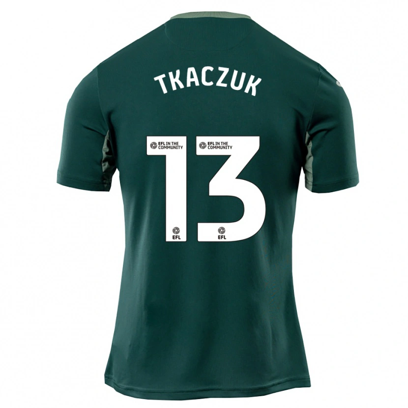 Danxen Kinder Nikodem Tkaczuk #13 Grün Weiß Lila Auswärtstrikot Trikot 2025/26 T-Shirt Österreich