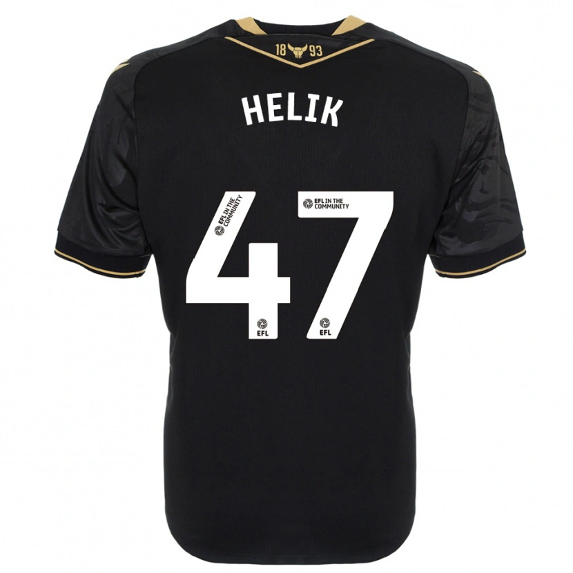 Danxen Kinder Michal Helik #47 Schwarz Gold Auswärtstrikot Trikot 2025/26 T-Shirt Österreich