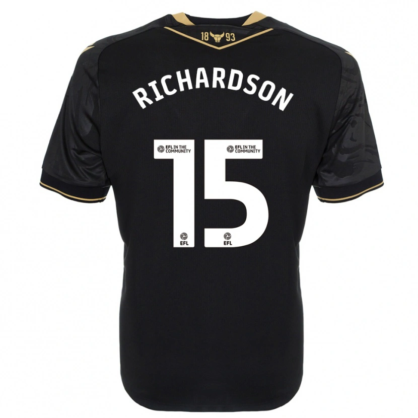 Danxen Kinder Ellie-Mae Richardson #15 Schwarz Gold Auswärtstrikot Trikot 2025/26 T-Shirt Österreich