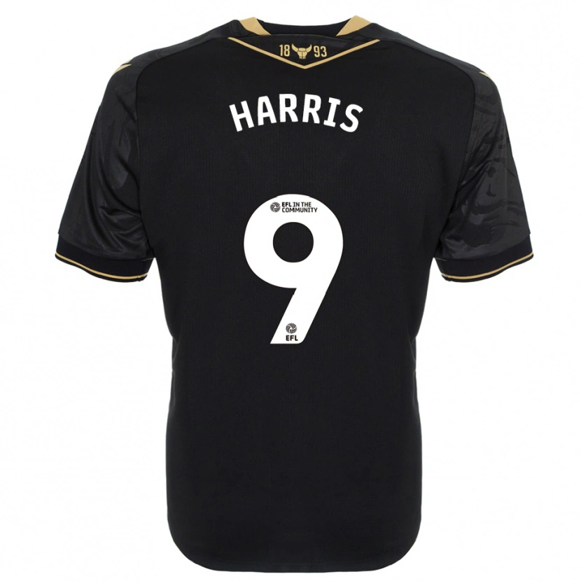 Danxen Kinder Mark Harris #9 Schwarz Gold Auswärtstrikot Trikot 2025/26 T-Shirt Österreich