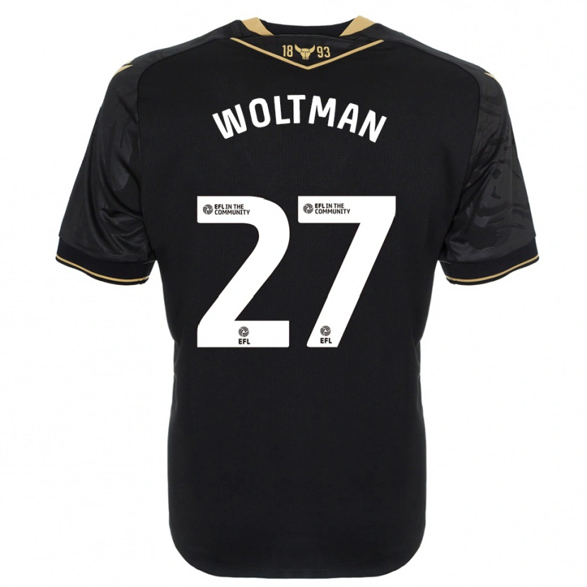 Danxen Kinder Max Woltman #27 Schwarz Gold Auswärtstrikot Trikot 2025/26 T-Shirt Österreich