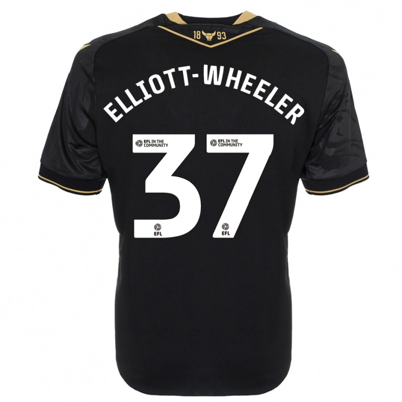 Danxen Kinder Aidan Elliott-Wheeler #37 Schwarz Gold Auswärtstrikot Trikot 2025/26 T-Shirt Österreich