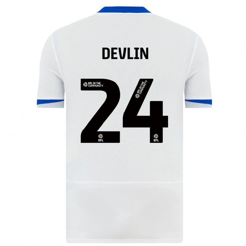 Danxen Kinder Terry Devlin #24 Weiß Schwarz Auswärtstrikot Trikot 2025/26 T-Shirt Österreich