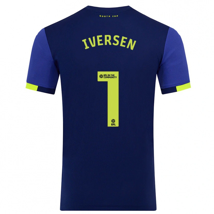 Danxen Kinder Daniel Iversen #1 Marine Gelb Auswärtstrikot Trikot 2025/26 T-Shirt Österreich