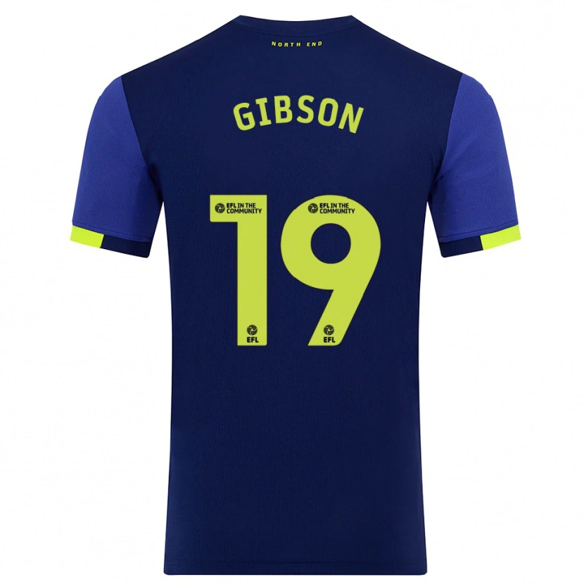 Danxen Kinder Lewis Gibson #19 Marine Gelb Auswärtstrikot Trikot 2025/26 T-Shirt Österreich