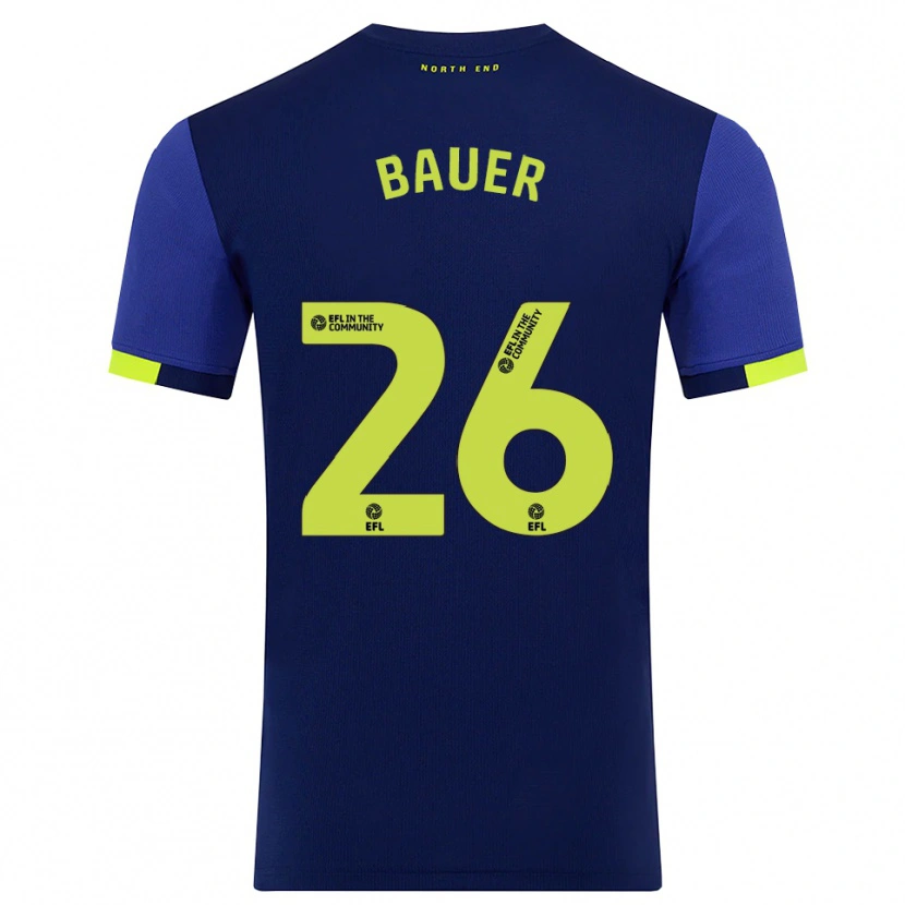 Danxen Kinder Patrick Bauer #26 Marine Gelb Auswärtstrikot Trikot 2025/26 T-Shirt Österreich
