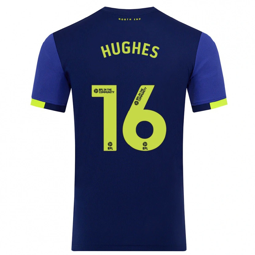 Danxen Kinder Andrew Hughes #16 Marine Gelb Auswärtstrikot Trikot 2025/26 T-Shirt Österreich