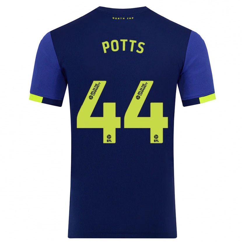 Danxen Kinder Brad Potts #44 Marine Gelb Auswärtstrikot Trikot 2025/26 T-Shirt Österreich
