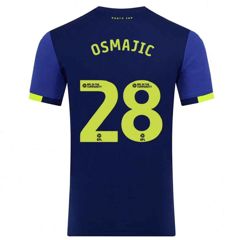 Danxen Kinder Milutin Osmajic #28 Marine Gelb Auswärtstrikot Trikot 2025/26 T-Shirt Österreich