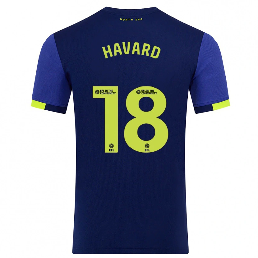 Danxen Kinder Callum Havard #18 Marine Gelb Auswärtstrikot Trikot 2025/26 T-Shirt Österreich