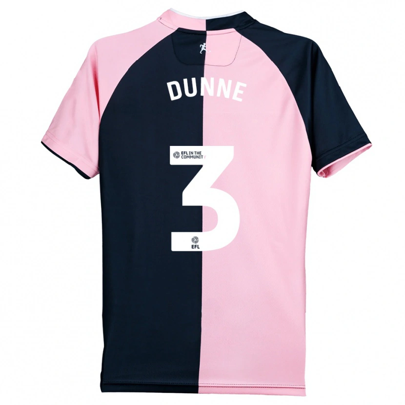 Danxen Kinder Jimmy Dunne #3 Pink Schwarz Auswärtstrikot Trikot 2025/26 T-Shirt Österreich