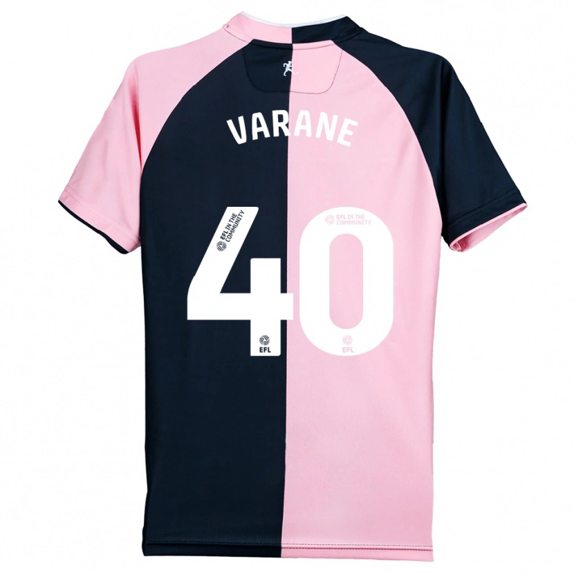 Danxen Kinder Jonathan Varane #40 Pink Schwarz Auswärtstrikot Trikot 2025/26 T-Shirt Österreich