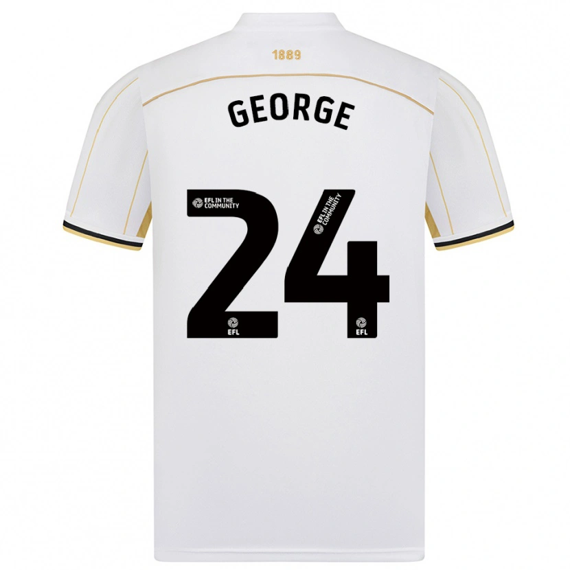 Danxen Kinder Tammi George #24 Weiß Gold Auswärtstrikot Trikot 2025/26 T-Shirt Österreich
