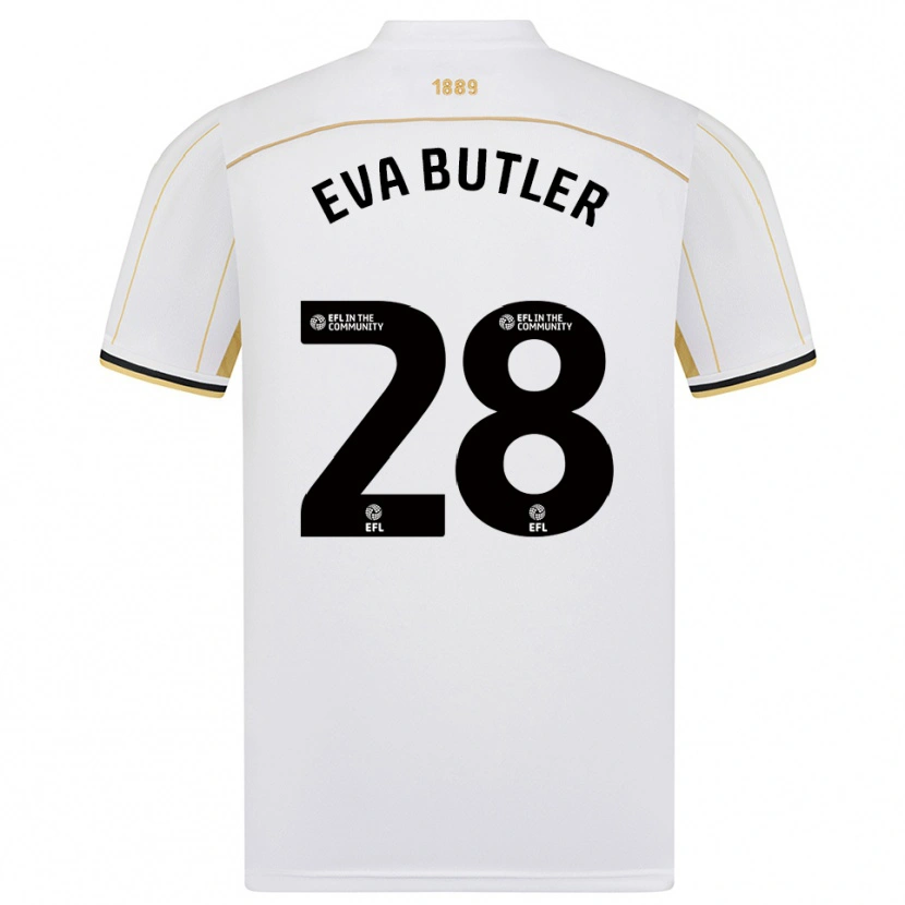Danxen Kinder Eva Butler #28 Weiß Gold Auswärtstrikot Trikot 2025/26 T-Shirt Österreich