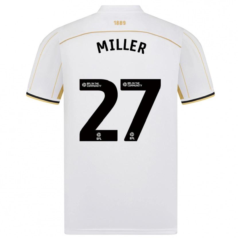 Danxen Kinder Lara Miller #27 Weiß Gold Auswärtstrikot Trikot 2025/26 T-Shirt Österreich