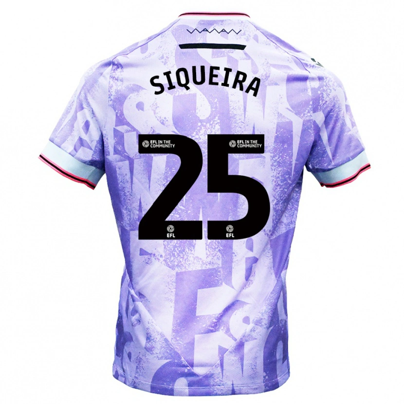 Danxen Kinder Guilherme Siqueira #25 Lila Weiß Auswärtstrikot Trikot 2025/26 T-Shirt Österreich